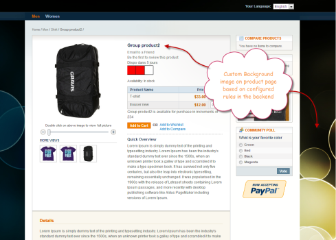 Background images Magento Extensions